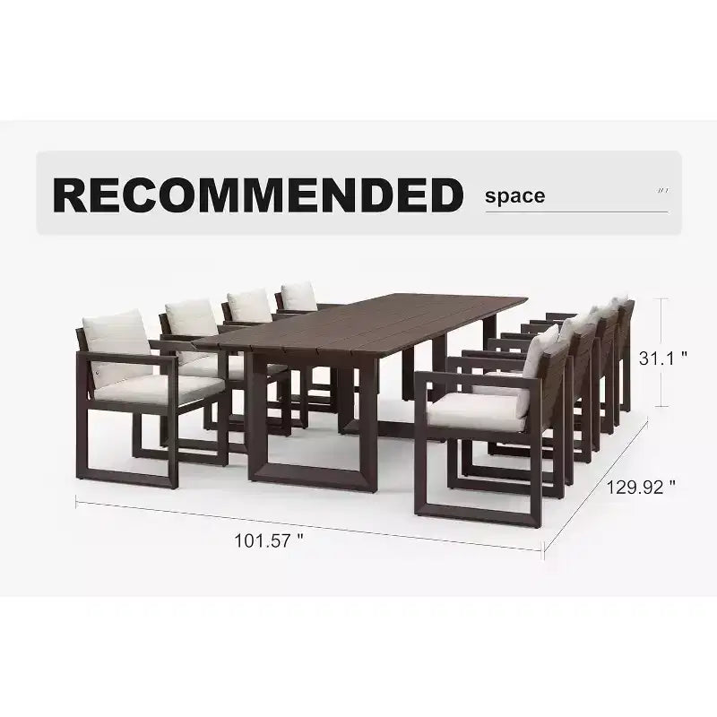 PURPLE LEAF luxuriöses Outdoor-Essgruppe aus Aluminium mit Tisch und Stühlen sowie abnehmbaren, dicken Sitzkissen