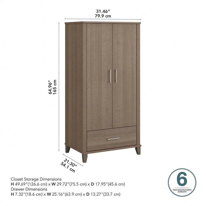 Somerset Hoher Eingangsschrank mit Türen und Schublade von Bush Furniture
