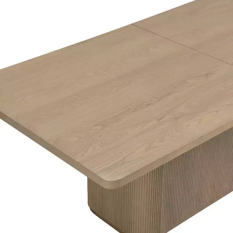 Yutthana Modern 7-teilige Essgruppe aus Holz und Metall mit gepolsterten Stühlen