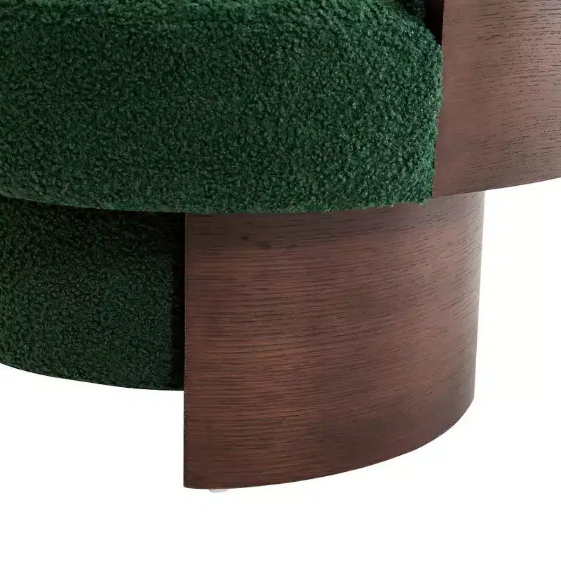 Whisen 360° drehbarer Fasssessel mit skulpturalem Bogenholzdesign, Massivholzrahmen, 32 breit, vielseitig für Wohnzimmer und Schlafzimmer einsetzbar