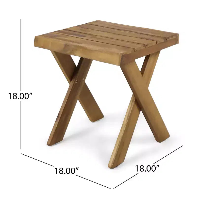Christopher Knight Home Wino Patio 3-teiliges Akazienholz-Rattan-Sonnenliegen-Set mit Polster und Lattentisch