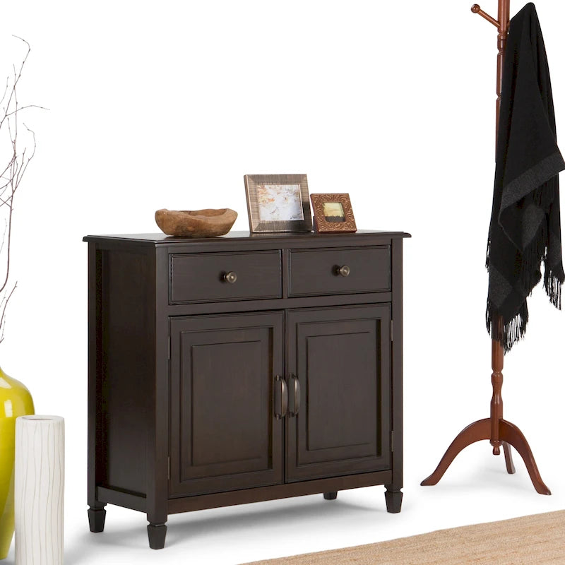 WYNDENHALL Hampshire 40 Zoll breiter Aufbewahrungsschrank für den Eingangsbereich aus Massivholz im traditionellen Stil - 40w x 15t x 36h
