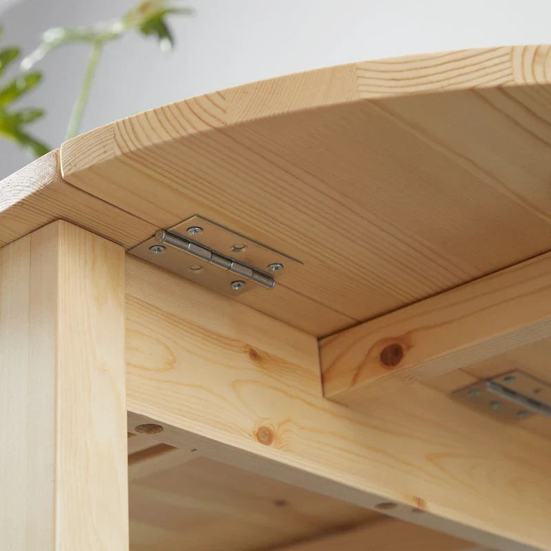 HOMCOM 55 cm Massivholz-Küchentisch, Klapptisch für kleine Räume, ausklappbarer Esstisch
