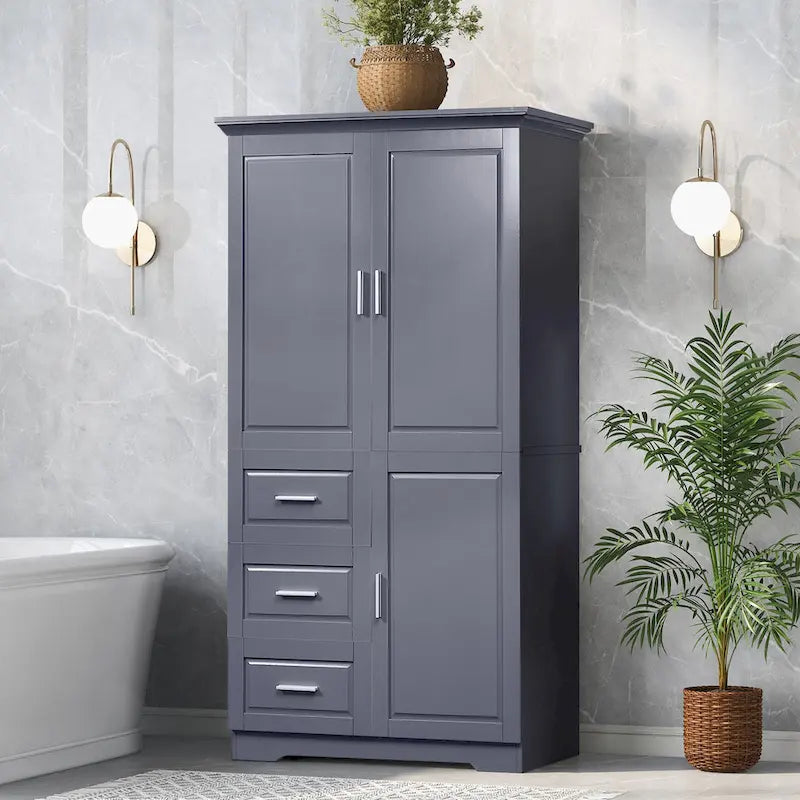 Hoher und breiter Schrank mit Türen für Badezimmer/Büro