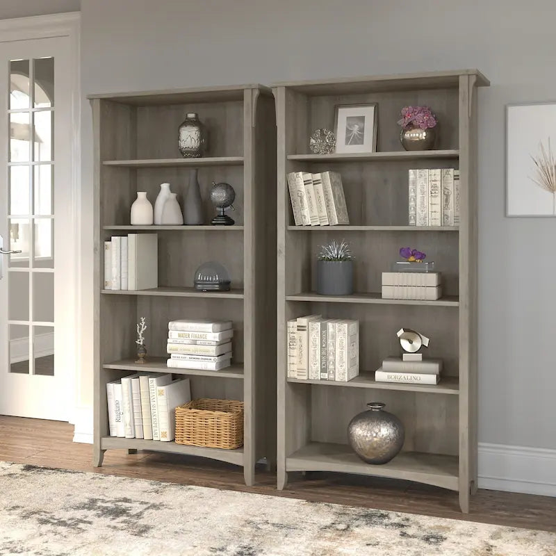 Salinas hohes Bücherregal mit 5 Ablagefächern (2er-Set) von Bush Furniture