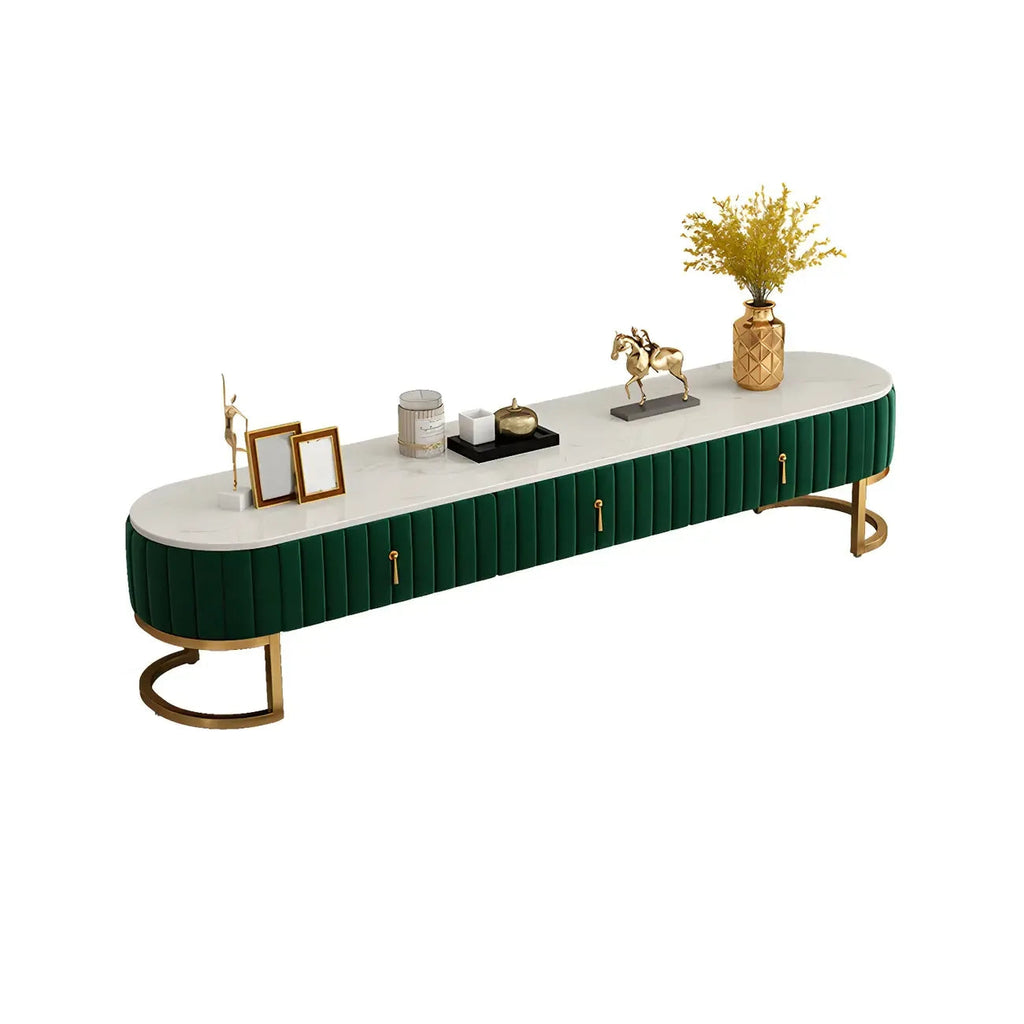 79 Glam Grauer Marmor-TV-Schrank mit Stauraum und Beinen