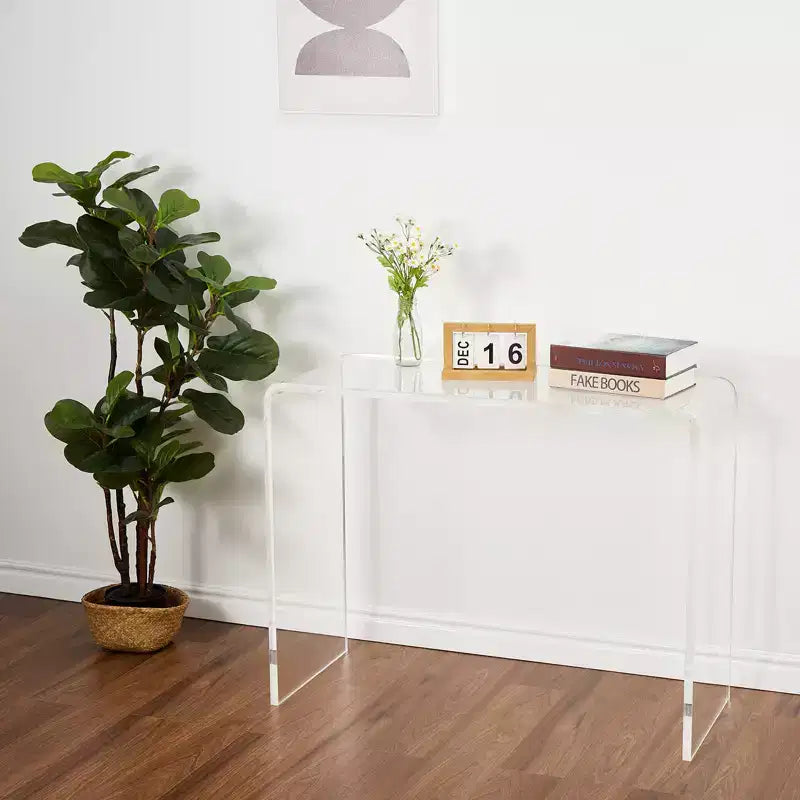 COZONY Moderner Konsolentisch aus Acryl, Transparenter schmaler Beistelltisch, Kompakter Akzent für den Eingangsbereich, Robust & Leicht, für Wohn- oder Esszimmer