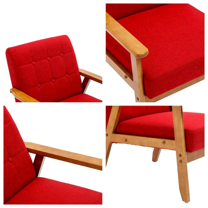 2er-Set Akzentstühle mit Beistelltisch, Armlehnstuhl für Wohnzimmer, Schlafzimmer, Büro - 78,0 cm H * 64,5 cm B * 71,0 cm T