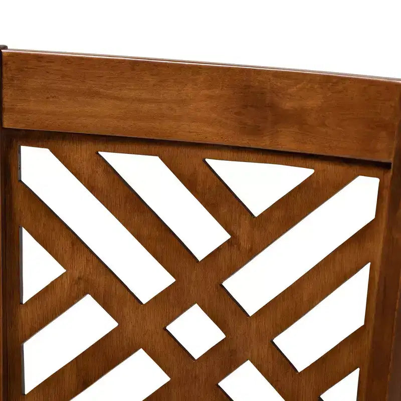 4er-Set Esszimmerstühle aus Caron-Holz mit Schaumstoffpolsterung und ausgeschnittener Rückenlehne – Baxton Studio