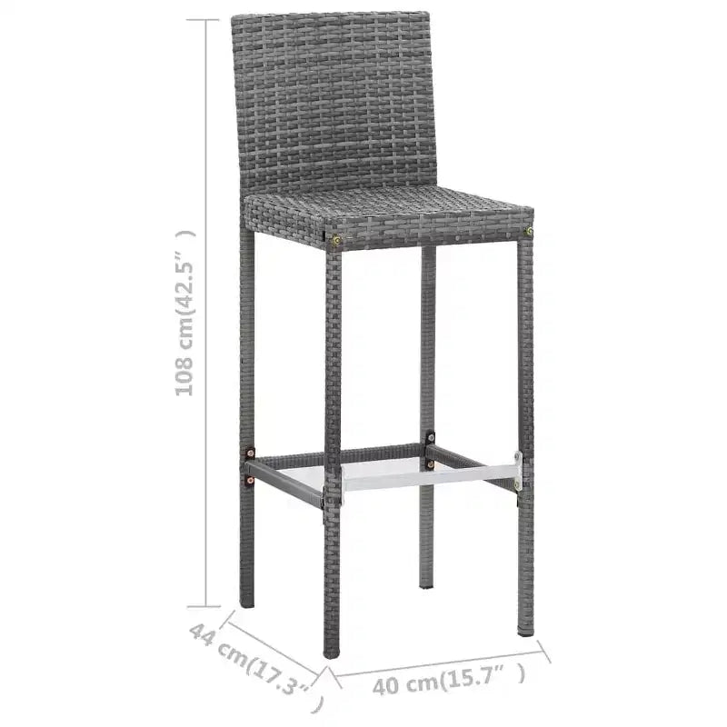 vidaXL Terrassenbar-Set 7-teilig Outdoor-Bartisch und Barstühle aus schwarzem Poly Rattan