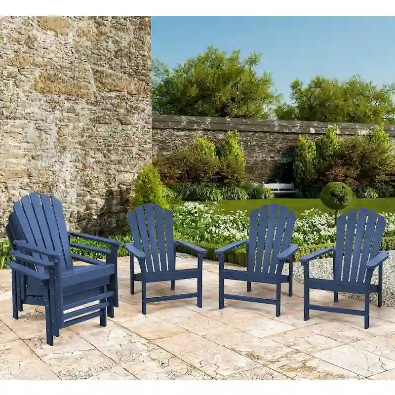Vrakae 6er-Set stapelbarer Adirondack-Gartenstühle aus HDPE für jedes Wetter