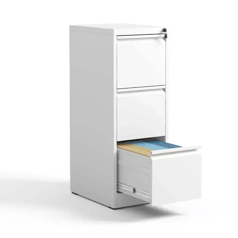 VIYET 52H Aktenschrank aus Metall mit 3 Schubladen und Schloss, vertikaler Stahl-Aktenschrank fürs Homeoffice, passend für A4-, Legal- und Letter-Format