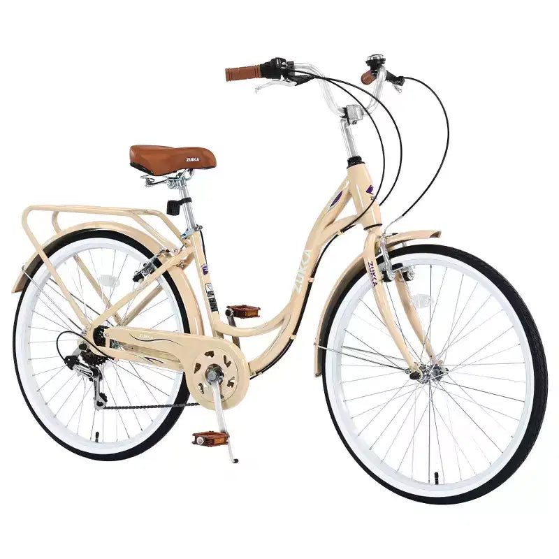 Zeus & Ruta 24-Zoll-Damenfahrrad mit 7-Gang-Schaltung und Stahlrahmen