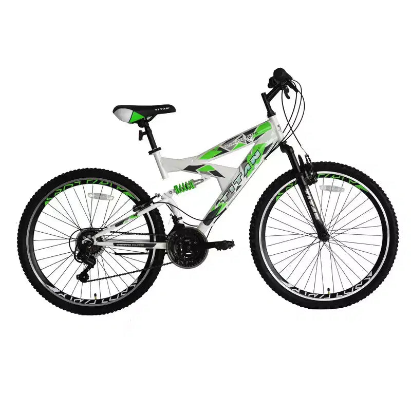 Titan Pathfinder Mountainbike für Herren mit 21 Gängen, für jedes Gelände, mit Vollfederung