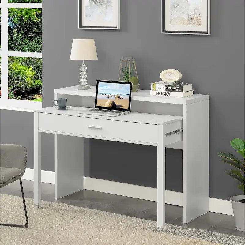Convenience Concepts Newport JB Konsolentisch/Schreibtisch mit Schublade und Aufsatzaufsatz