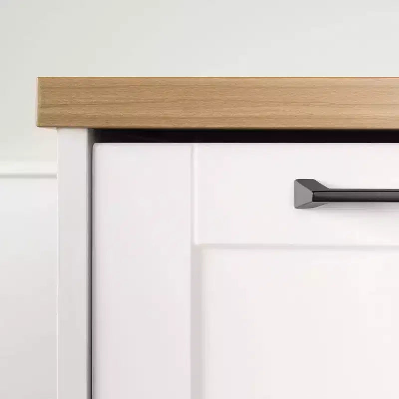 Kücheninsel mit 6 Schubladen – Landhausstil, Weiß & Ahorn Muskatnuss, 47,25 Zoll B