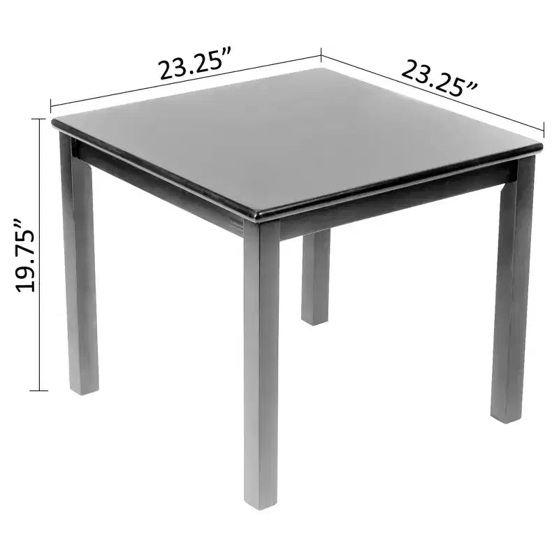 eHemco Kinder-Tisch- und Stuhlset aus massivem Hartholz (4 Stühle inklusive), 5-teiliges Set