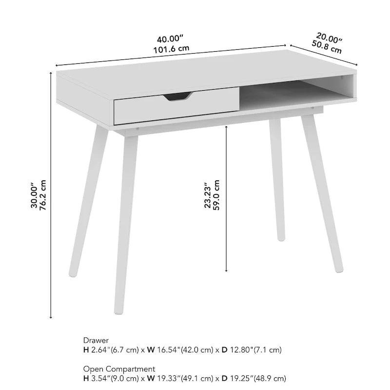 Bush Furniture Nora 40 Zoll breiter Schreib- und Computertisch mit Stauraum