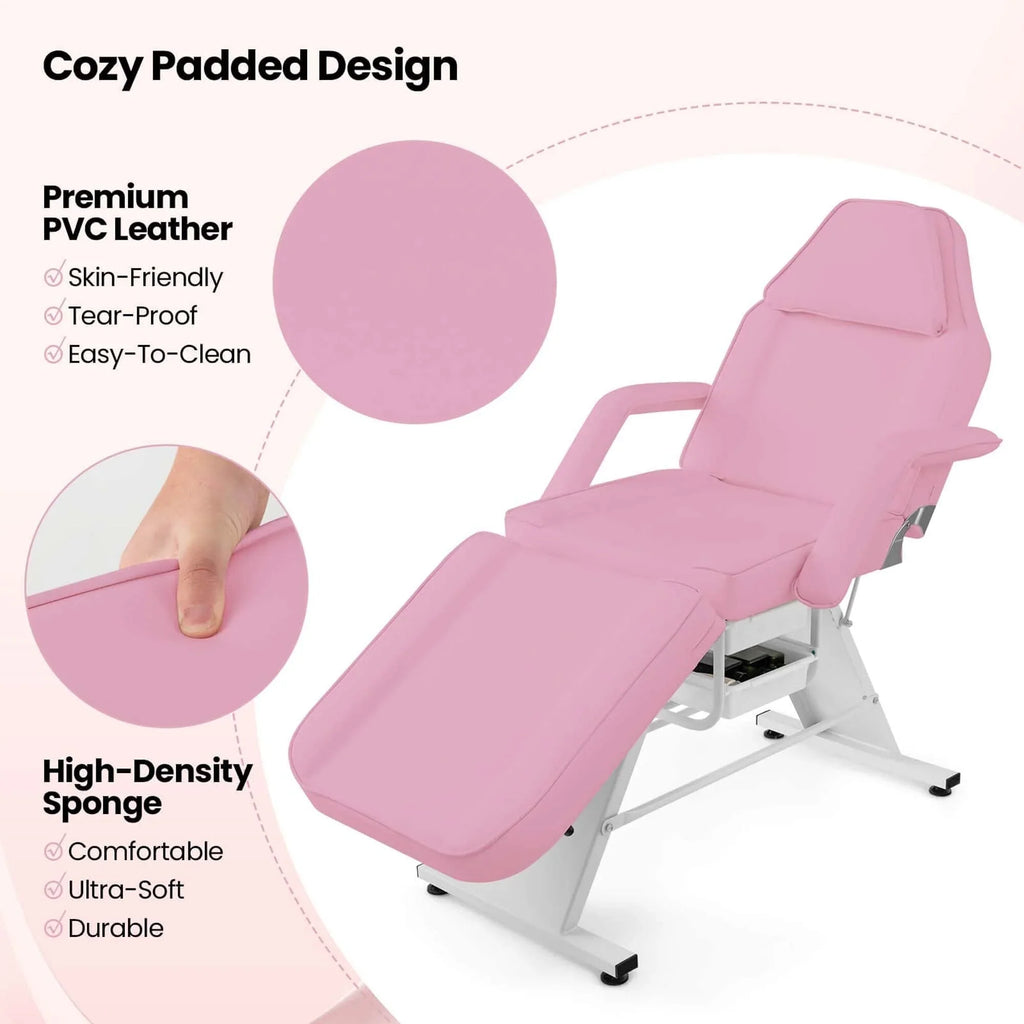 Costway 72 Massagebett mit hydraulischem Hocker und verstellbarer Rückenlehne &