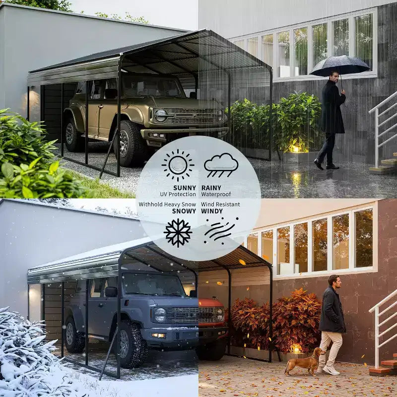 12 x 20 Fuß strapazierfähiger Stahl-Carport mit Verankerungs-Set