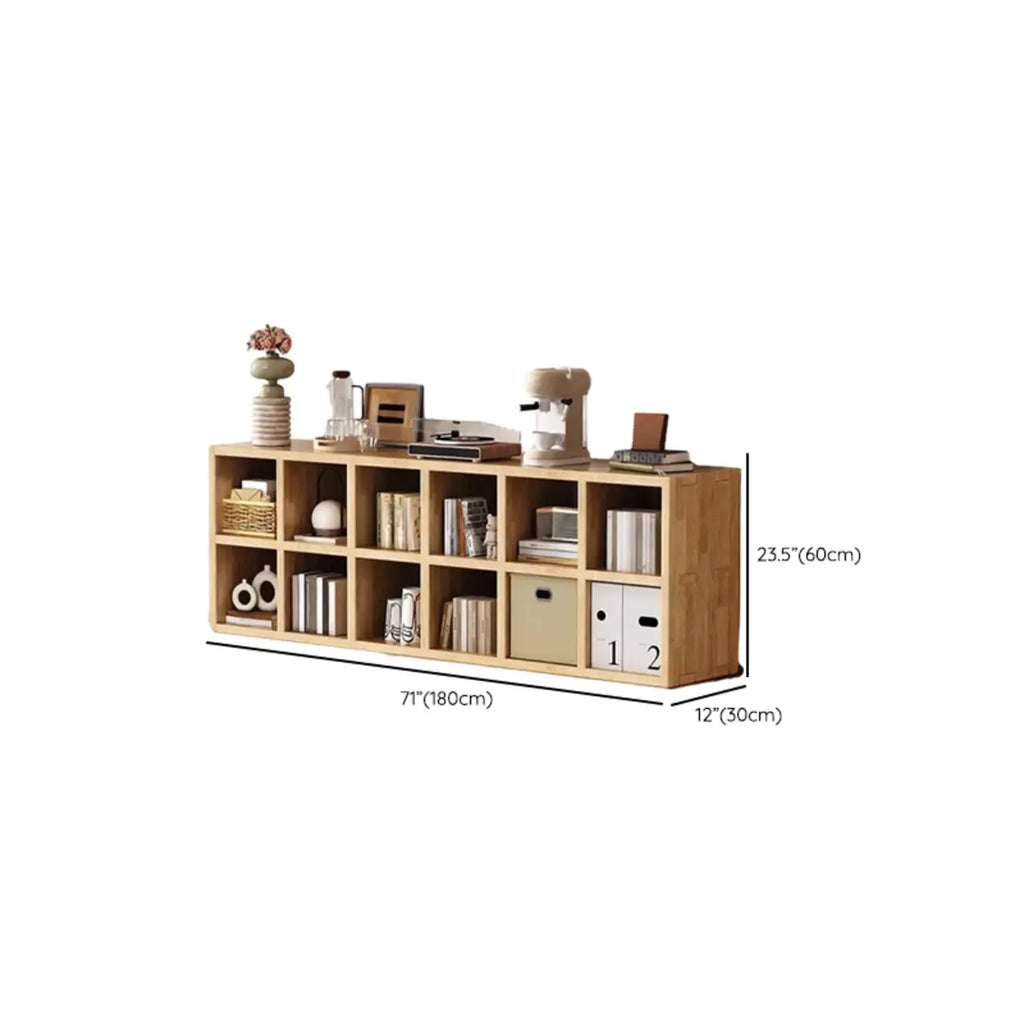 Modernes horizontales 8-faches Holzregal in Natur-Optik