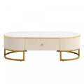47,2" ovaler Couchtisch aus Holzwerkstoff mit Schubladen BranchedWood Coffee Table With Storage Drawers