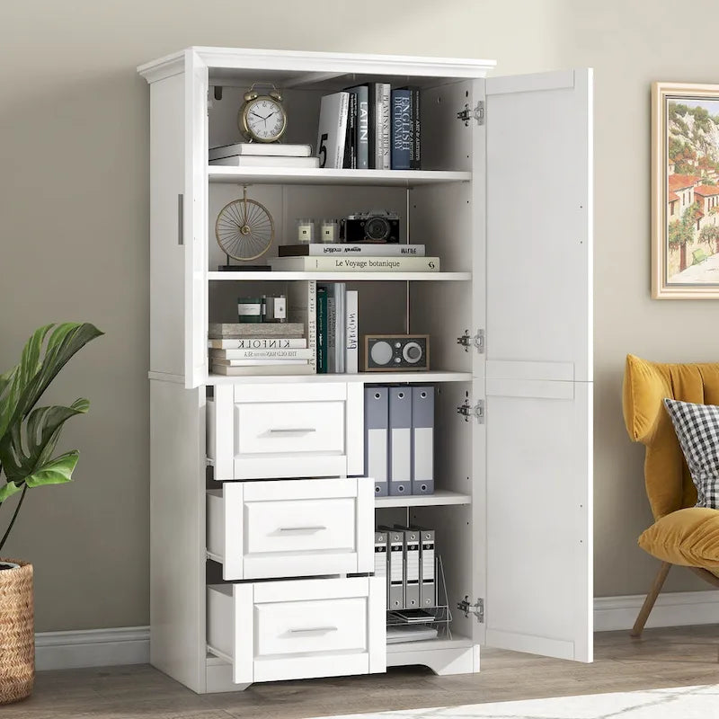 Hoher und breiter Schrank mit Türen für Badezimmer/Büro
