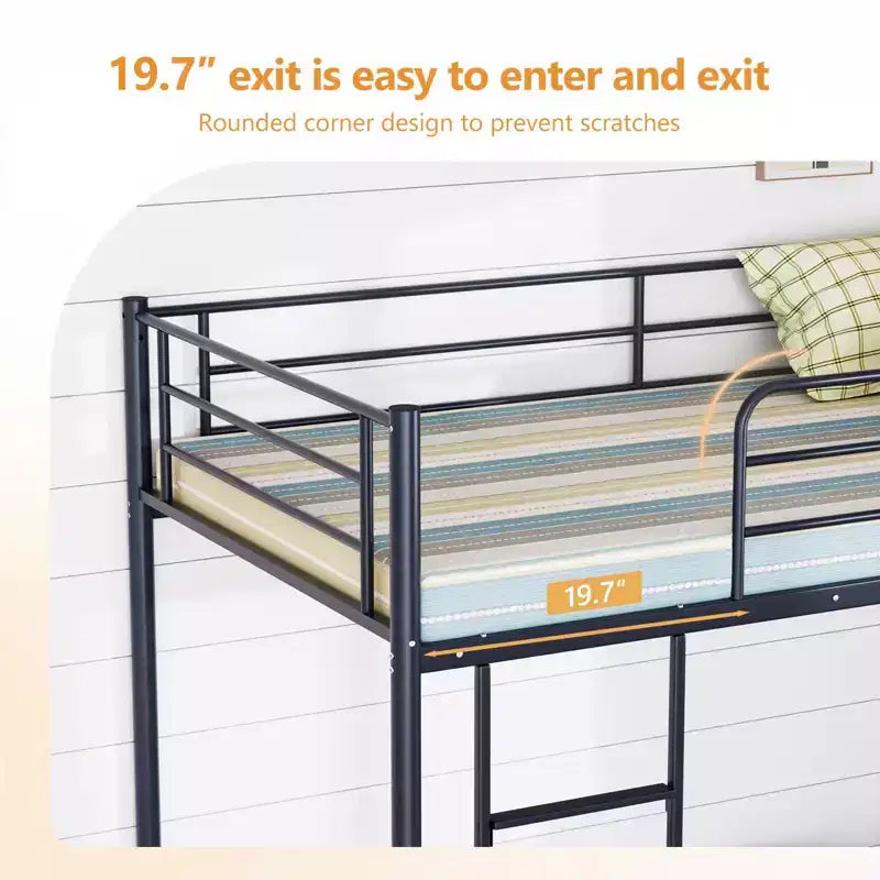 Karl Home Etagenbett aus Stahl für zwei Personen, mit Leiter, für Schlafzimmer oder Wohnheimzimmer, für Kinder und Erwachsene