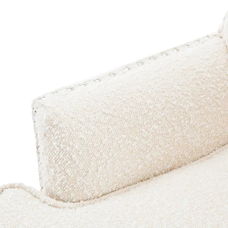 Almond Bouclé Club-Sessel mit Nagelkopfbeschlägen von Christopher Knight Home
