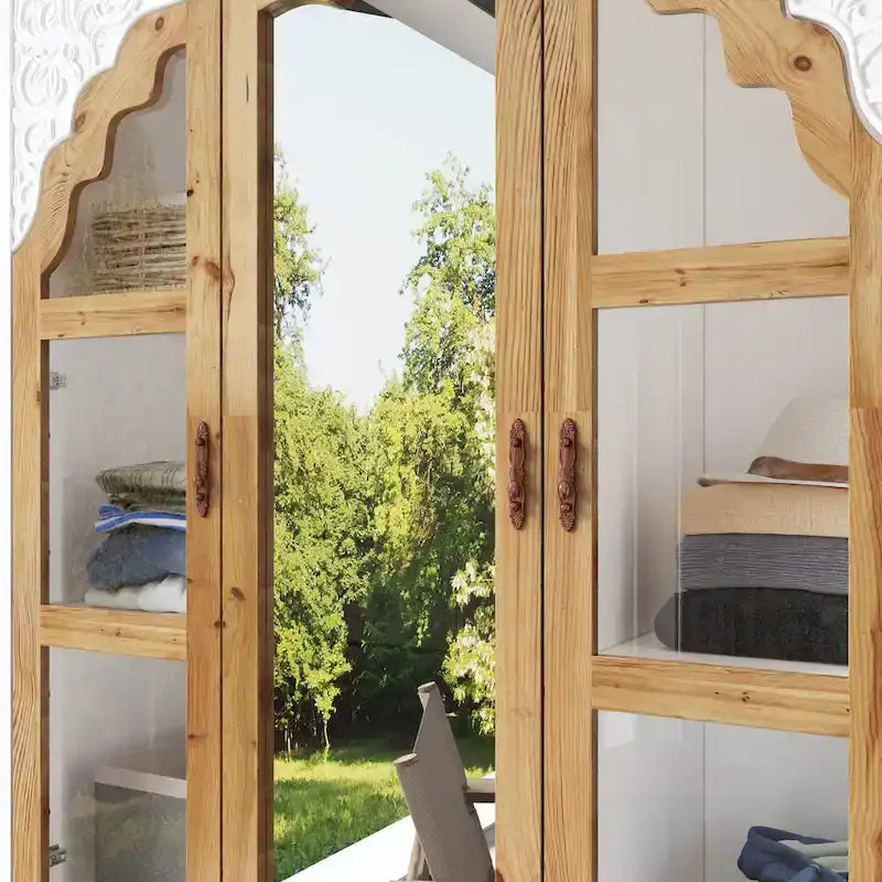 Vintage-inspiriertes zweiteiliges Kleiderschrank-Set mit Metallakzenten