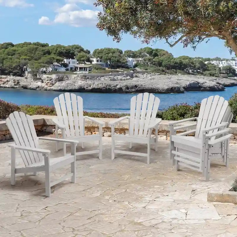 Vrakae 6er-Set stapelbarer Adirondack-Gartenstühle aus HDPE für jedes Wetter