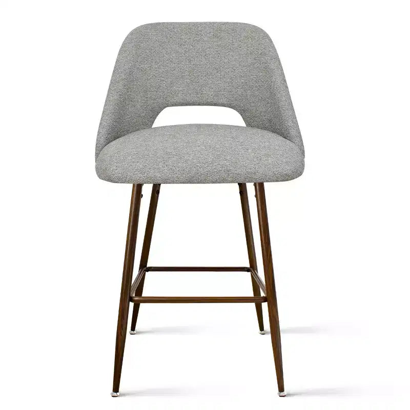 3er-Set Mid-Century Modern Barhocker in Thekenhöhe, 26 Zoll gepolsterte Kücheninselstühle mit Metallbeinen in Walnuss-Optik - Panipeachy