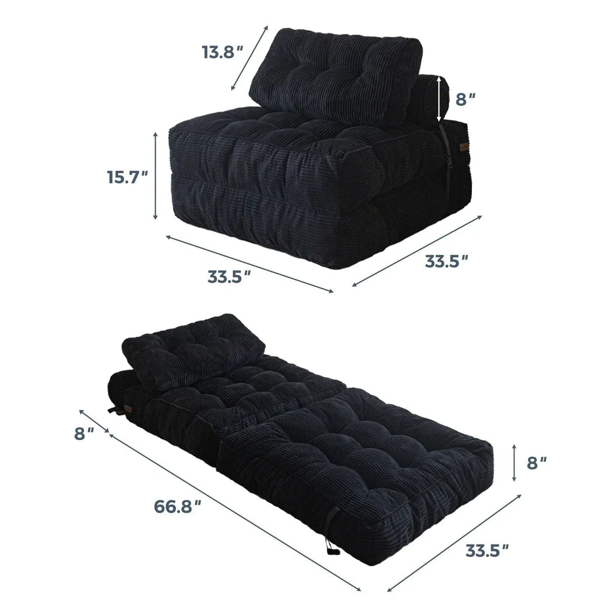 8 Kord-Klappsofa, Einzel