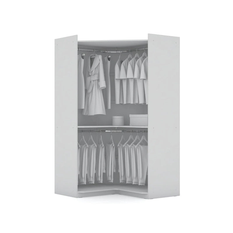 Mulberry 2.0 halb-offenes, 3-teiliges, modernes Eck-Kleiderschrank-Set mit 4 Schubladen