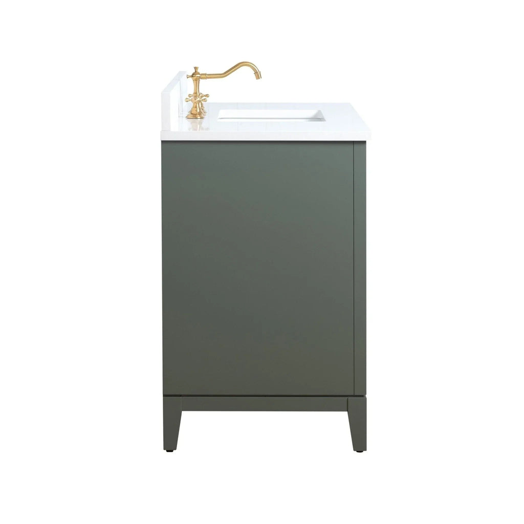 Vanity Art Badezimmerschrank mit Keramikwaschbecken und Platte aus technischem Marmor