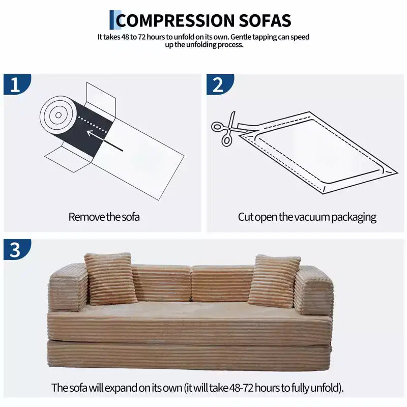80,7" 5-in-1 ausklappbares Schlafsofa ??Kordsamt, 544 kg, keine Montage erforderlich
