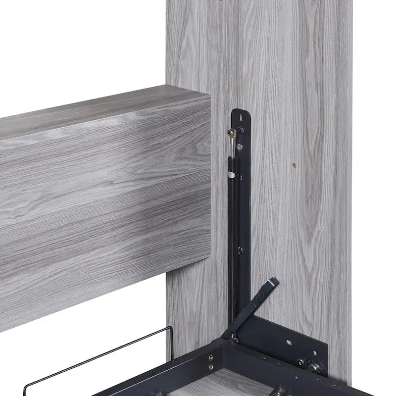 Das Holz-Schrankbett lässt sich zu einem Schrank zusammenklappen.