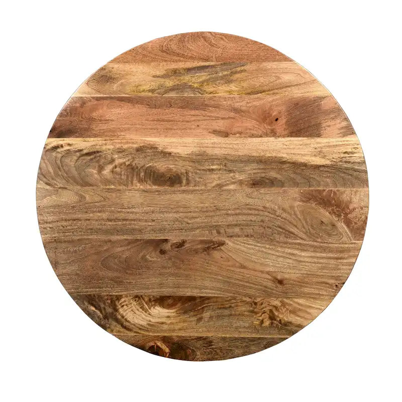 Arthur Couchtisch aus Mangoholz, rund, Dunkelbraun