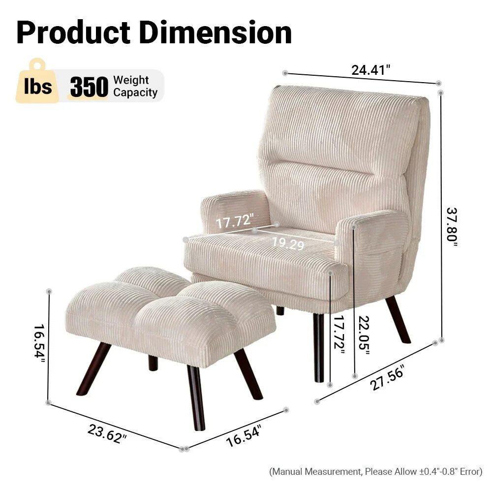Verstellbarer Relaxsessel mit Fußhocker