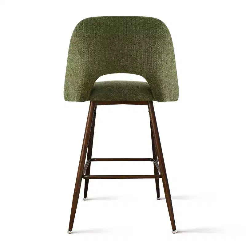 3er-Set Mid-Century Modern Barhocker in Thekenhöhe, 26 Zoll gepolsterte Kücheninselstühle mit Metallbeinen in Walnuss-Optik - Panipeachy