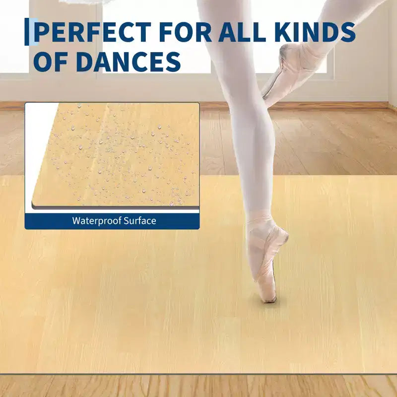 Tragbare 4x6 PVC-Tanzmatte, 5 mm dicke, rutschfeste und kratzfeste Tanzmatte für Ballett, Jazz, Stepptanz, Yoga, Pilates und Training zu Hause