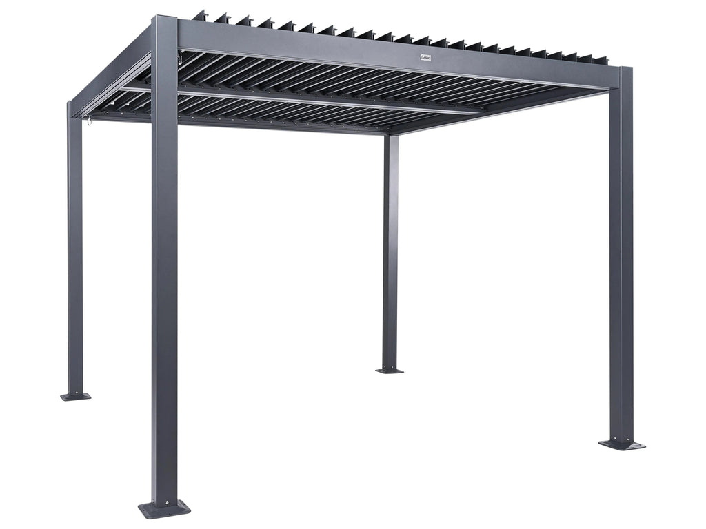 Metallpavillon 296 cm x 296 cm Schwarz