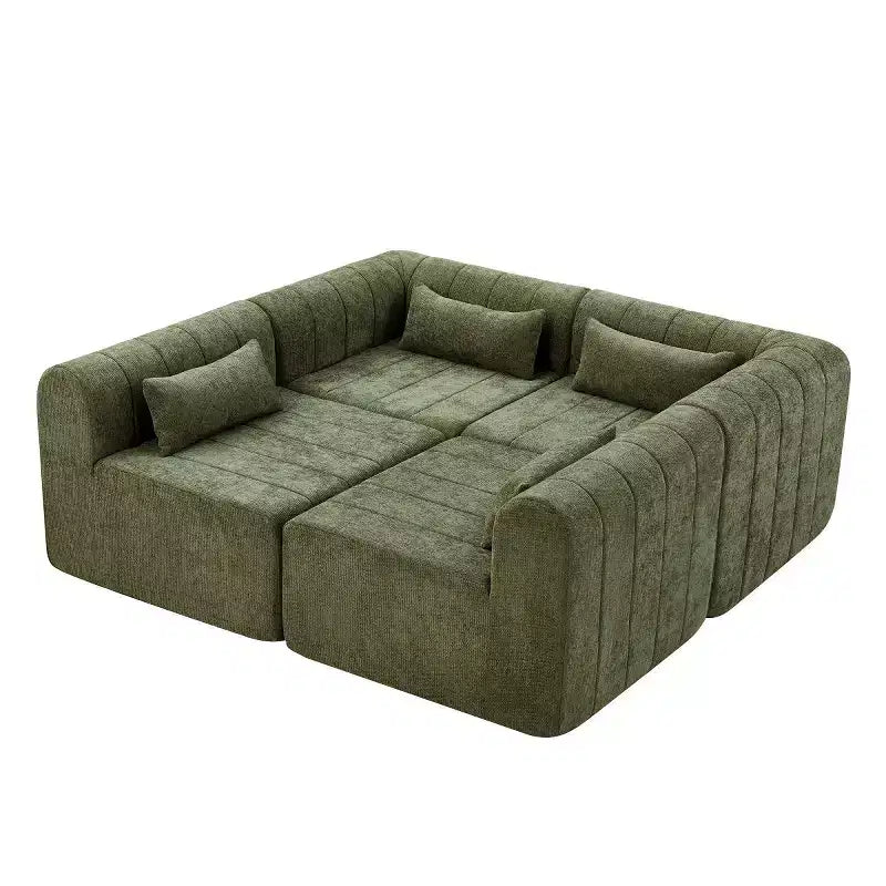145.5 Modernes, wandelbares Ecksofa, Polster-Ecksofa für 4 Personen mit Schaumstoffkern, L-förmiges Wohnzimmer-Sofa-Panipeachy