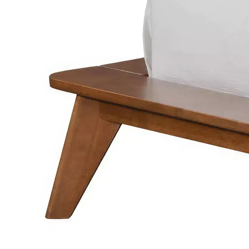 HOMES: Inside + Out 3-teiliges Schlafzimmermöbel-Set im Mid-Century-Stil aus Riverstone-Holz mit Bettgestell und 2 Nachttischen, Walnussfarben
