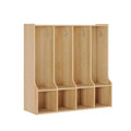 Acekool 4-teilige Kinder-Garderobe mit 4 Fächern & 8 Haken für Klassenzimmer, Kinderzimmer & Zuhause