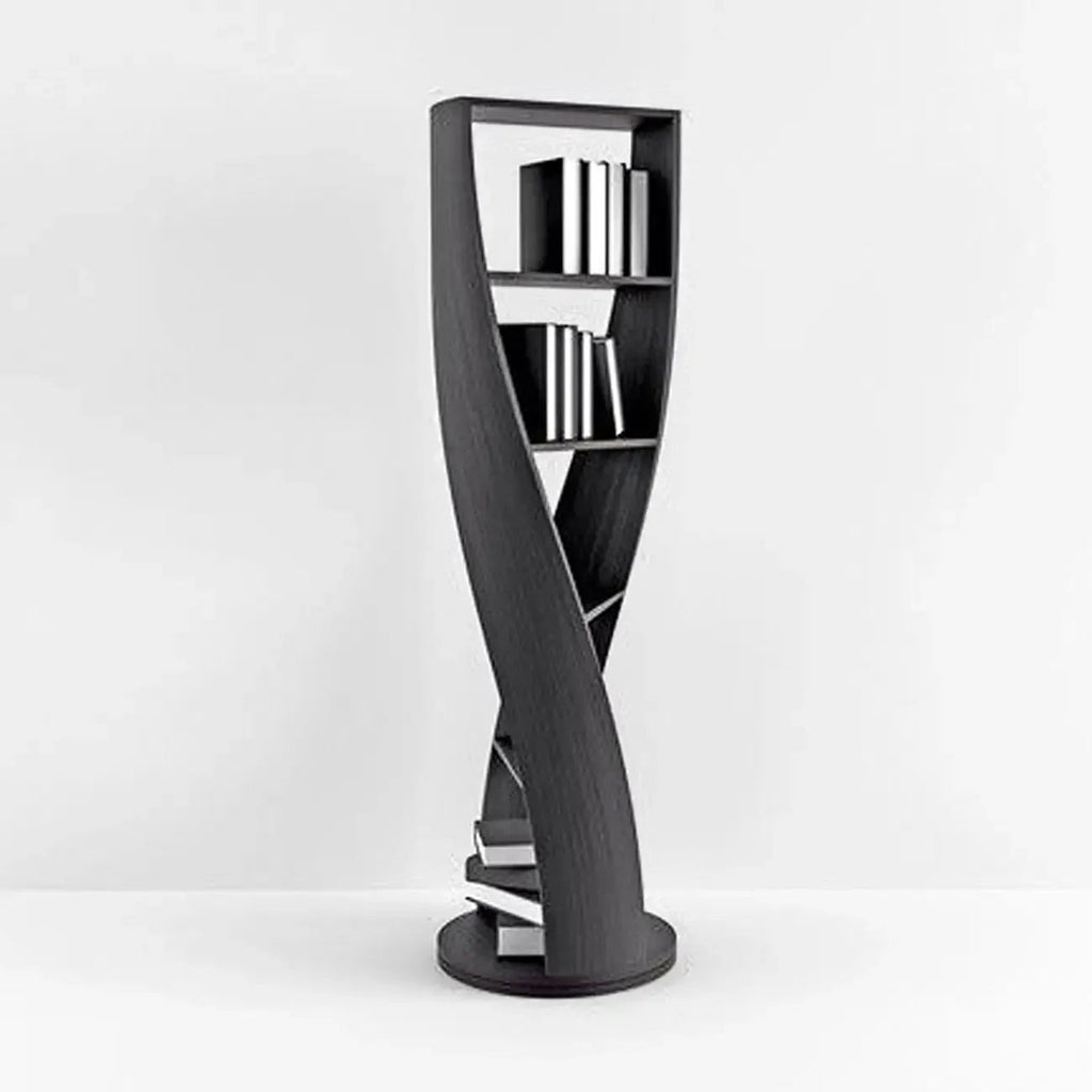 Zeitgenössischer vertikaler Holz-Bücherregal in Sanduhrform mit 5 Ebenen