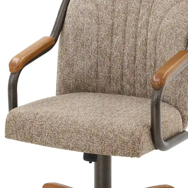 Chromcraft Douglas Esszimmerstühle mit Rollen in Kastanienbraun, graues Finish (2er-Set)