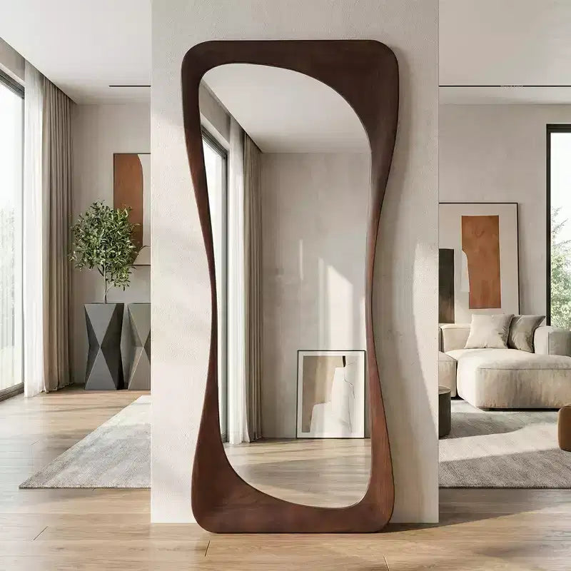 Dovelina 71H*31W Asymmetrischer Ganzkörperspiegel, dekorativer Anlehnspiegel, moderner Badezimmerspiegel für Wohnzimmer, Esszimmer, Flur und Schlafzimmer