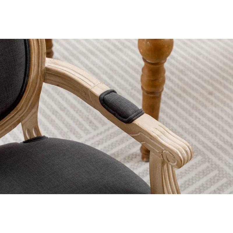 Gepolsterter Esszimmer-Armlehnstuhl aus Stoff, 2er-Set
