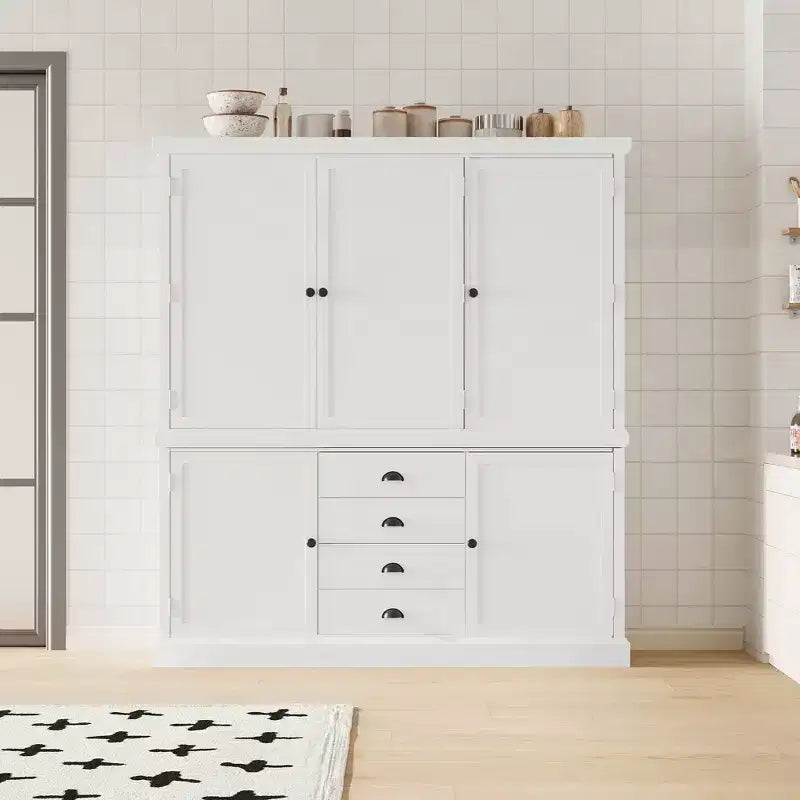 Whisen 73 freistehender Küchenschrank aus Holz mit Schubladen und verstellbaren Einlegeböden zur Aufbewahrung und Organisation im Esszimmer oder in der Küche